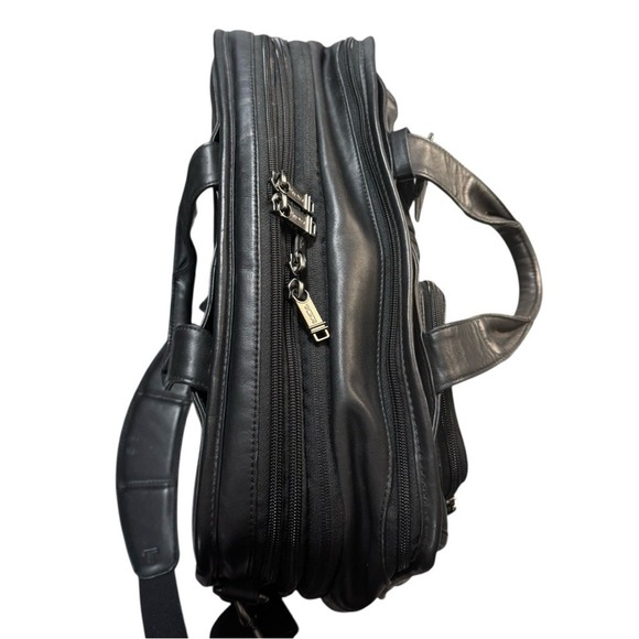 Tumi Black Genuine Leather Briefcase Bag - Picture 7 of 15